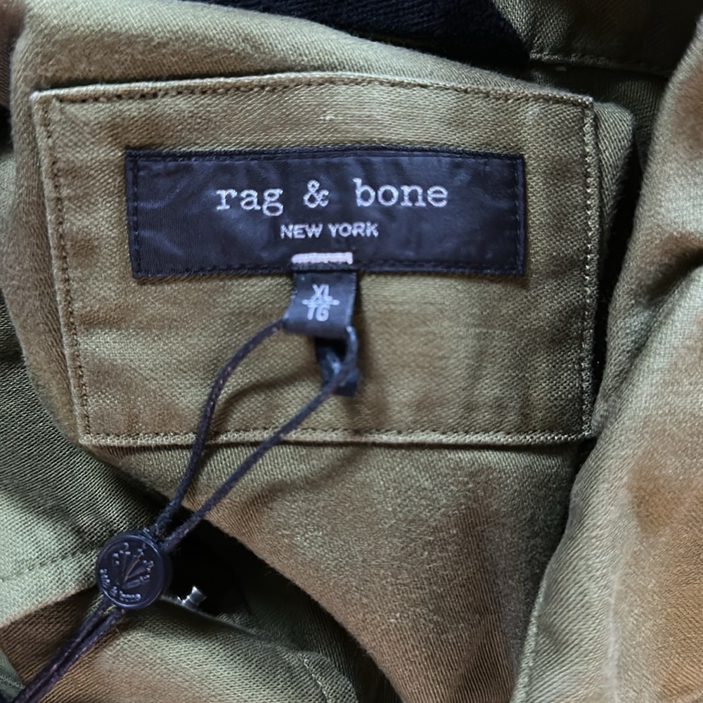 rag & bone Army Flight Shirt Jacket Green large or xl NWT - Picture 6 of 6